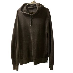 Hurley Hooded Pullover Sweater Men's Large Black Casual Solid Front Pocket